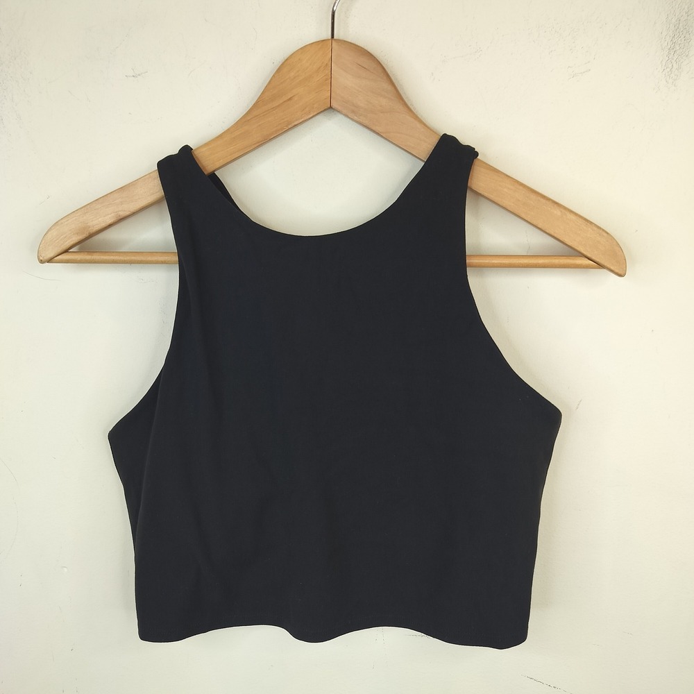 Athleta Longline Sports Bra Tank Top Medium Lattice Back Yoga Active